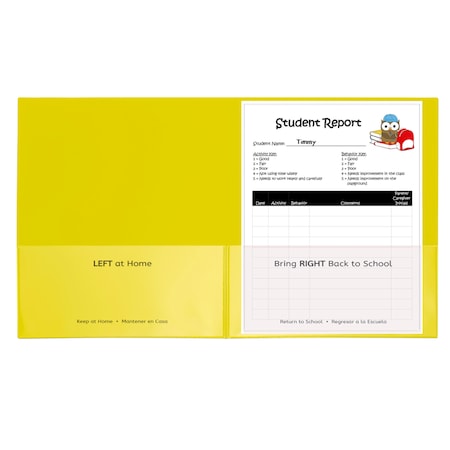 C-Line Products Classroom Connector School-To-Home Folders, Yellow, PK25 32006